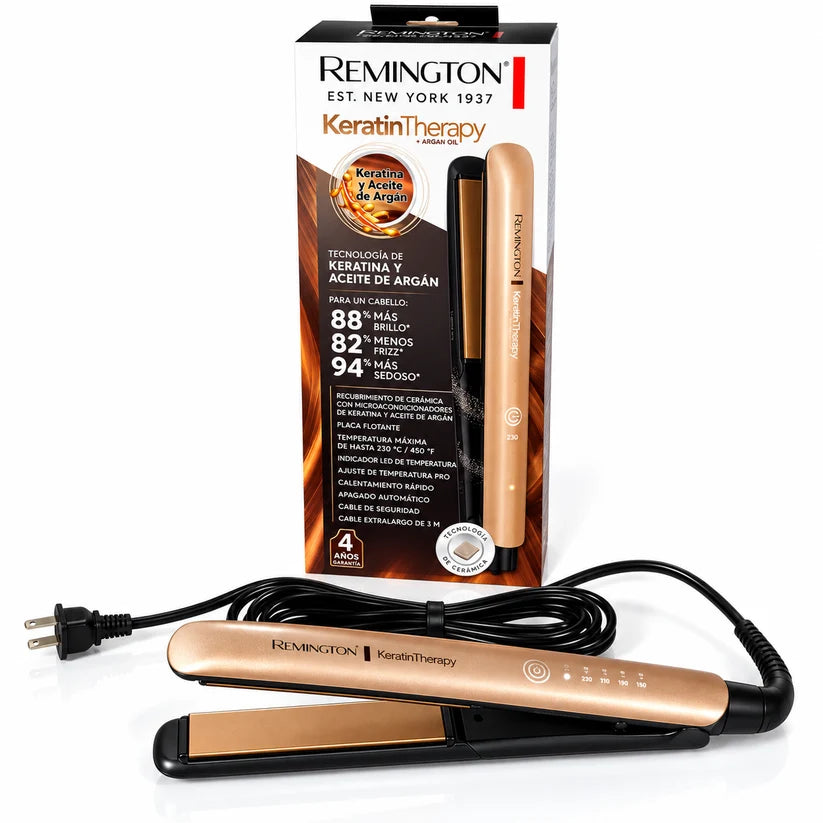 Plancha Remington S8599 Keratin Therapy Con Keratina Y Aceite De Argán