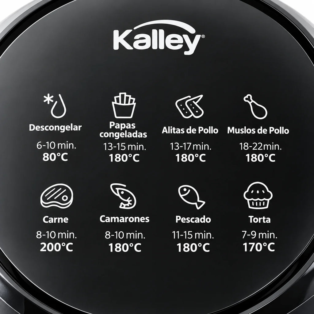 Freidora de Aire KALLEY K-MAF35 De 3.5 Litros Con 8 Programas