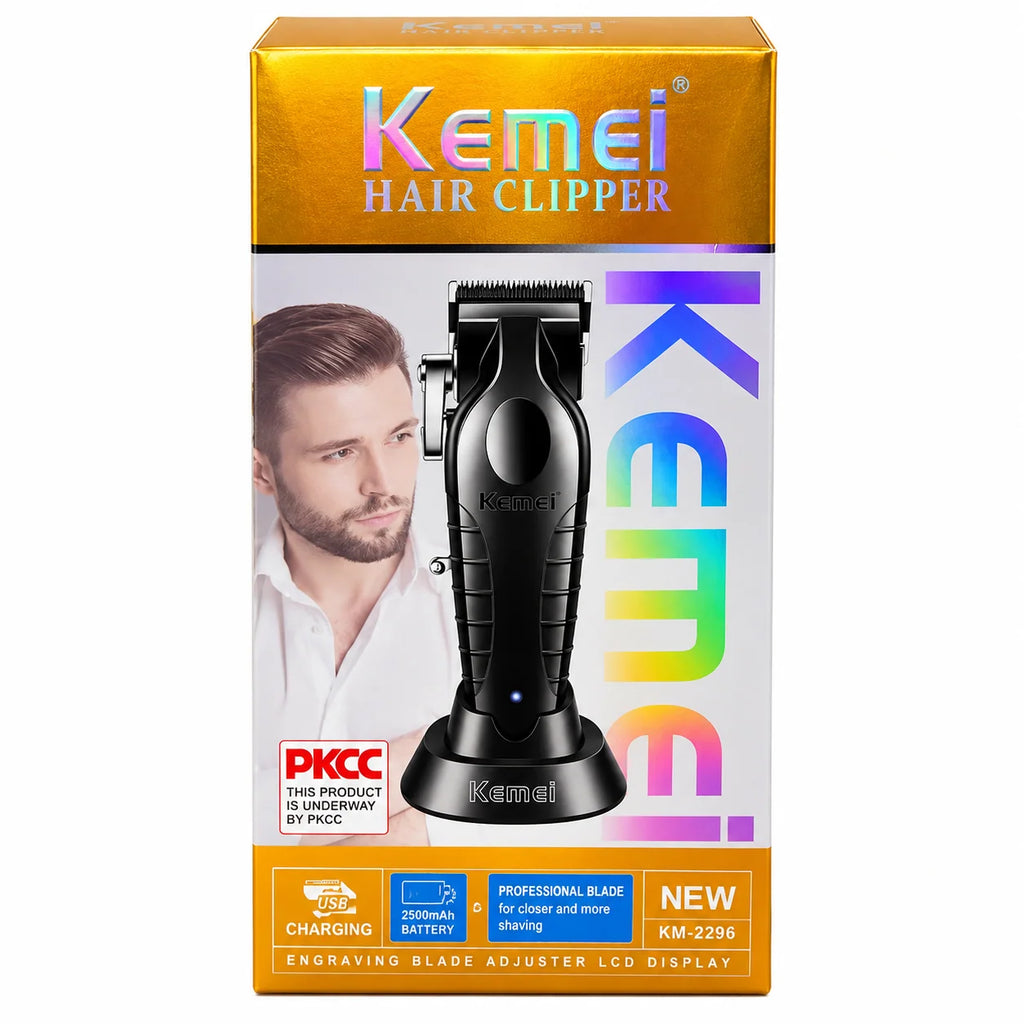 Máquina De Motilar Kemei KM-2296 Inalámbrica Con Base De Carga