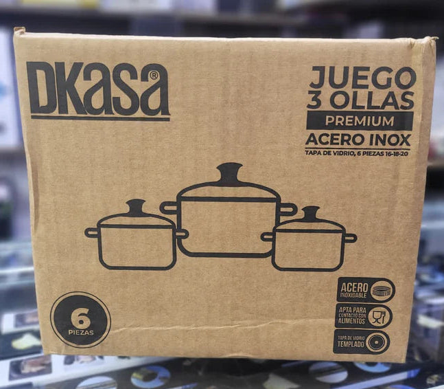 Juego De Ollas Acero 6 Piezas