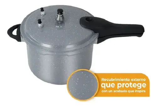 Olla A Presión Kalley 6 Litros Cierre Externo Acabado Rustico