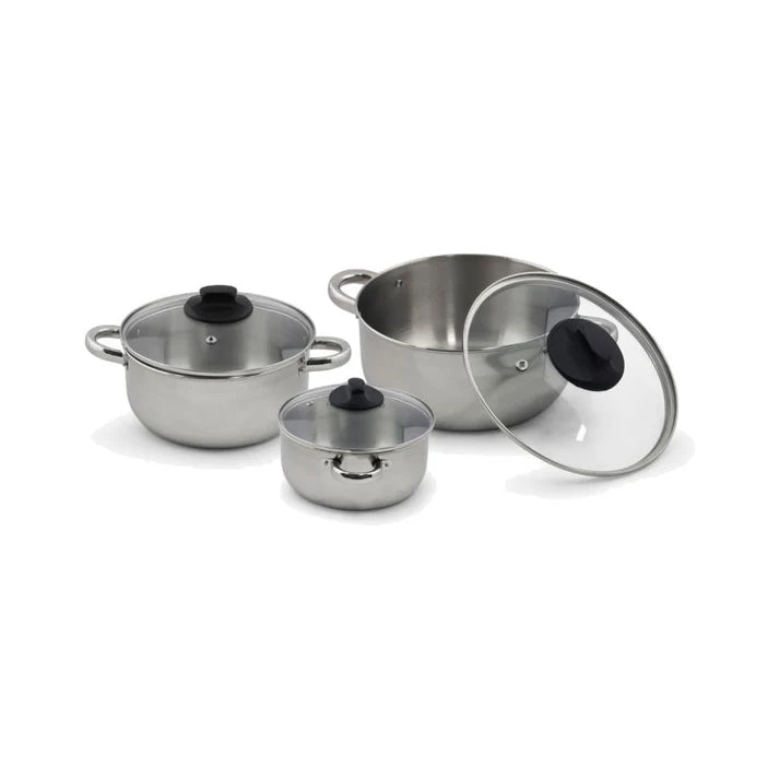 Juego De Ollas Dkasa Premium En Acero Inoxidable De 6 Piezas