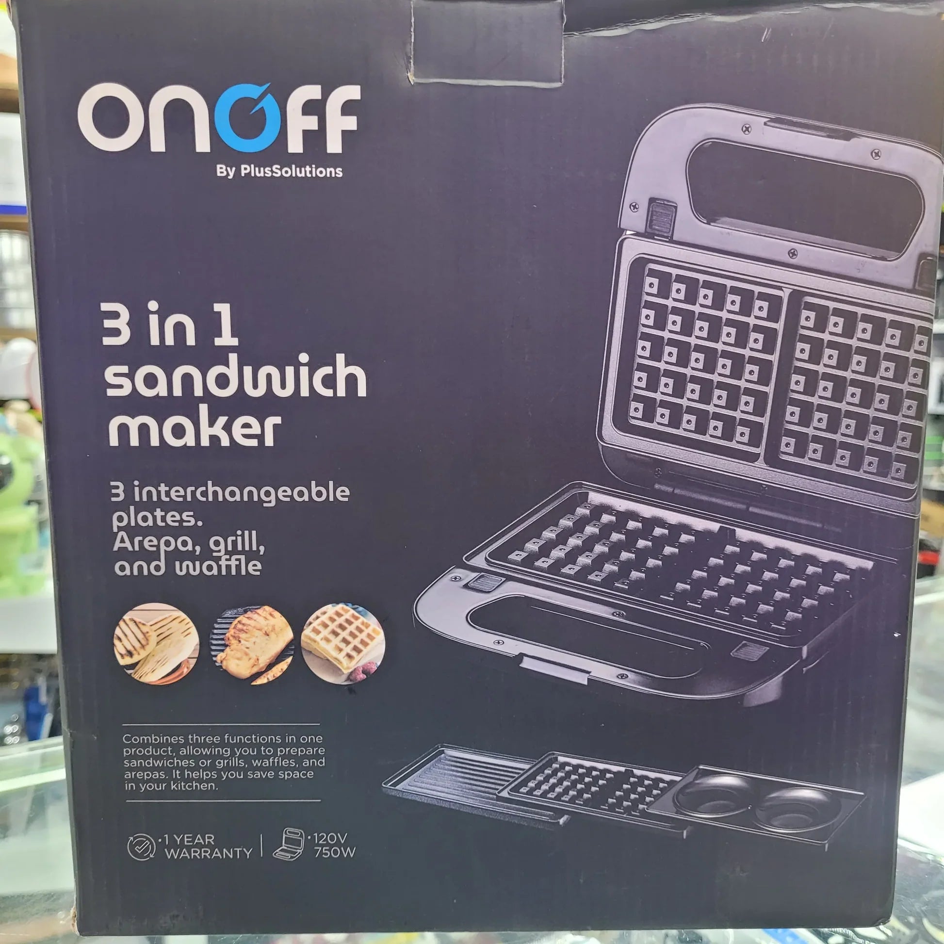 Sanduchera 3 En 1 Onoff
