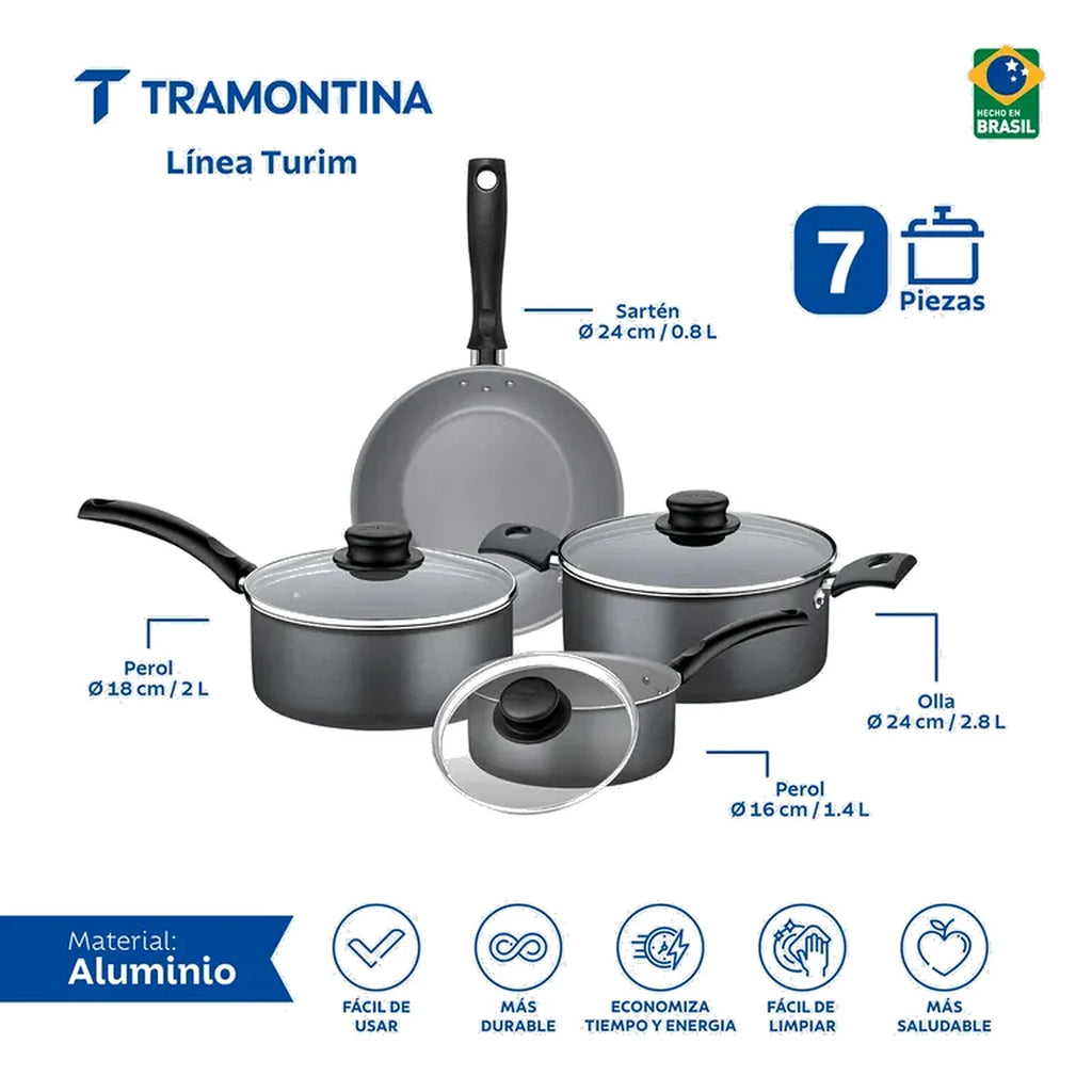 Juego de Ollas Tramontina Turim 7 Piezas